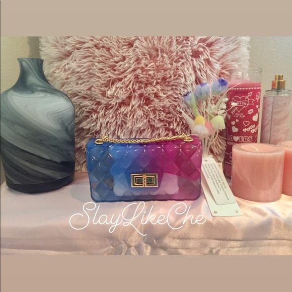 2 cross body purse bag clear and purple - Picture 5 of 6